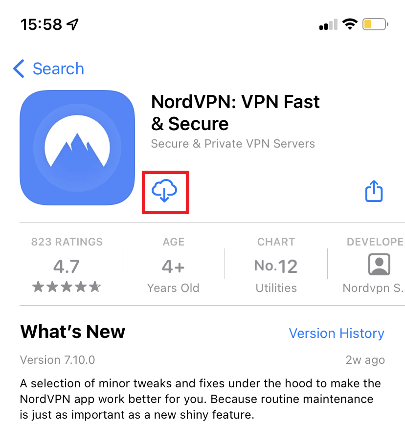 Download NordVPN app from Apple App Store.png