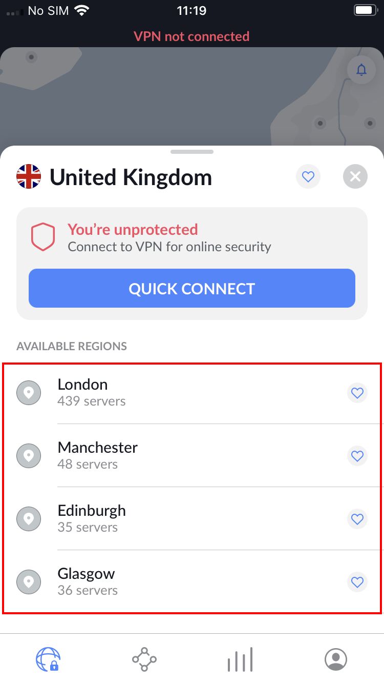 NordVPN iOS Country best city list.png