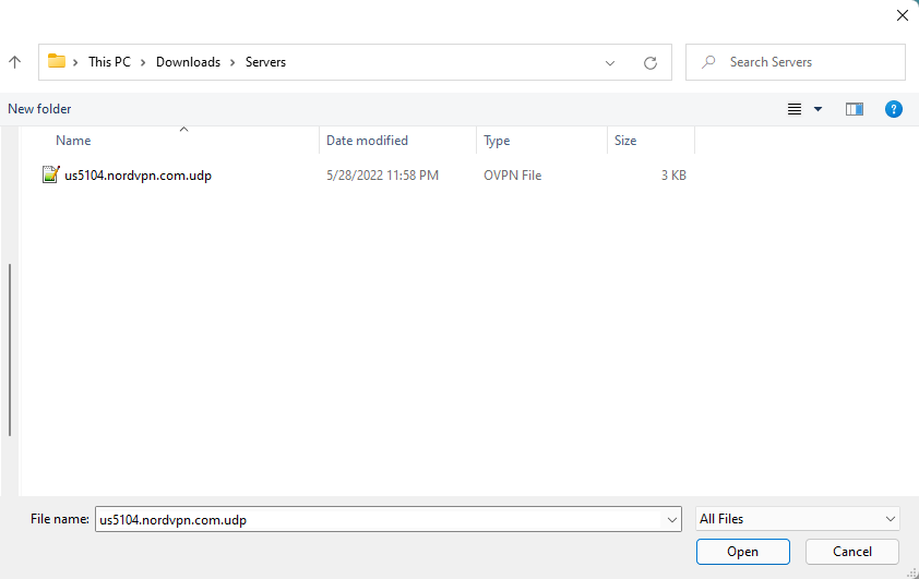 example of downloads folder