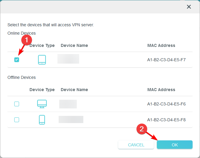 OK button is located in the bottom right corner of the window