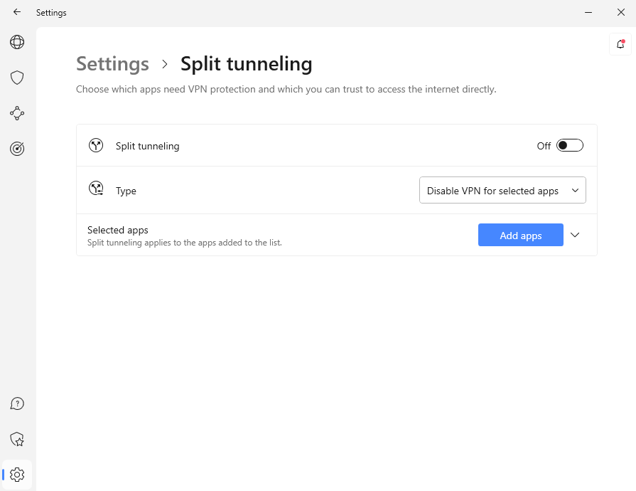 NordVPN split tunneling settings on win 10.png