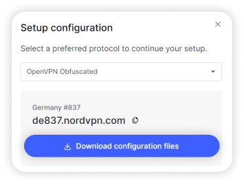 Click download configuration files in NordVPN setup configuration.png