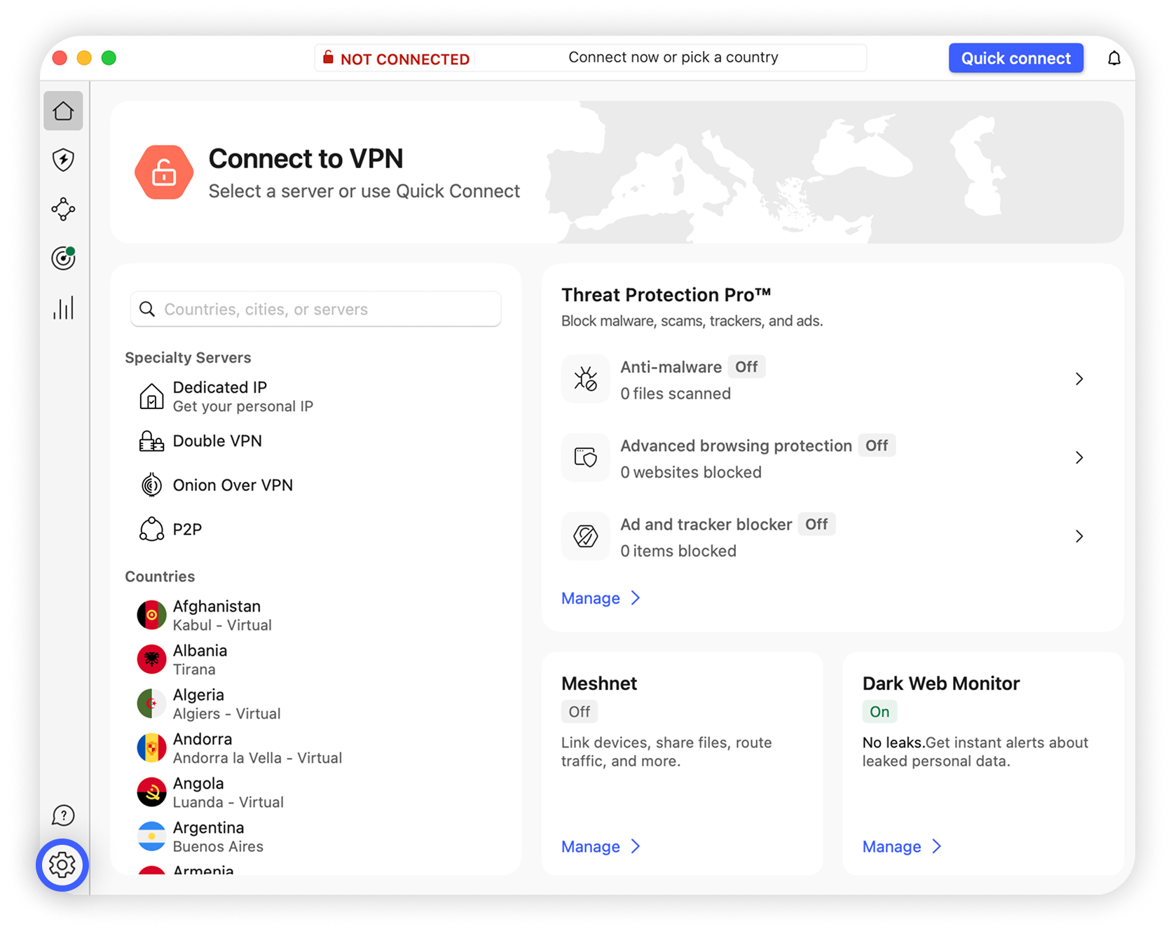 View of NordVPN macOS app, settings button is highlighted.png