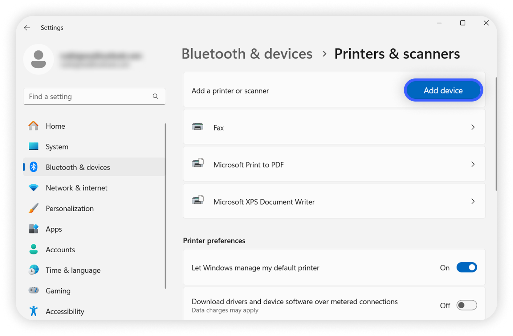 View of Windows settings, add device button is highlighted.png